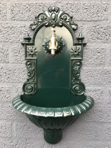 Beautiful wall fountain - cast iron-look-alu-green-60 cm